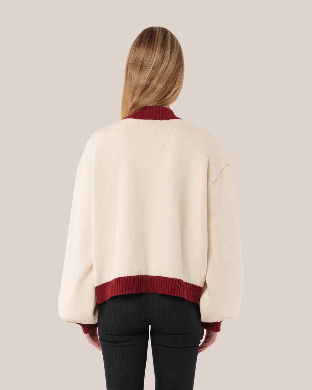 Four Pocket Cotton Cardigan Cherry Cream