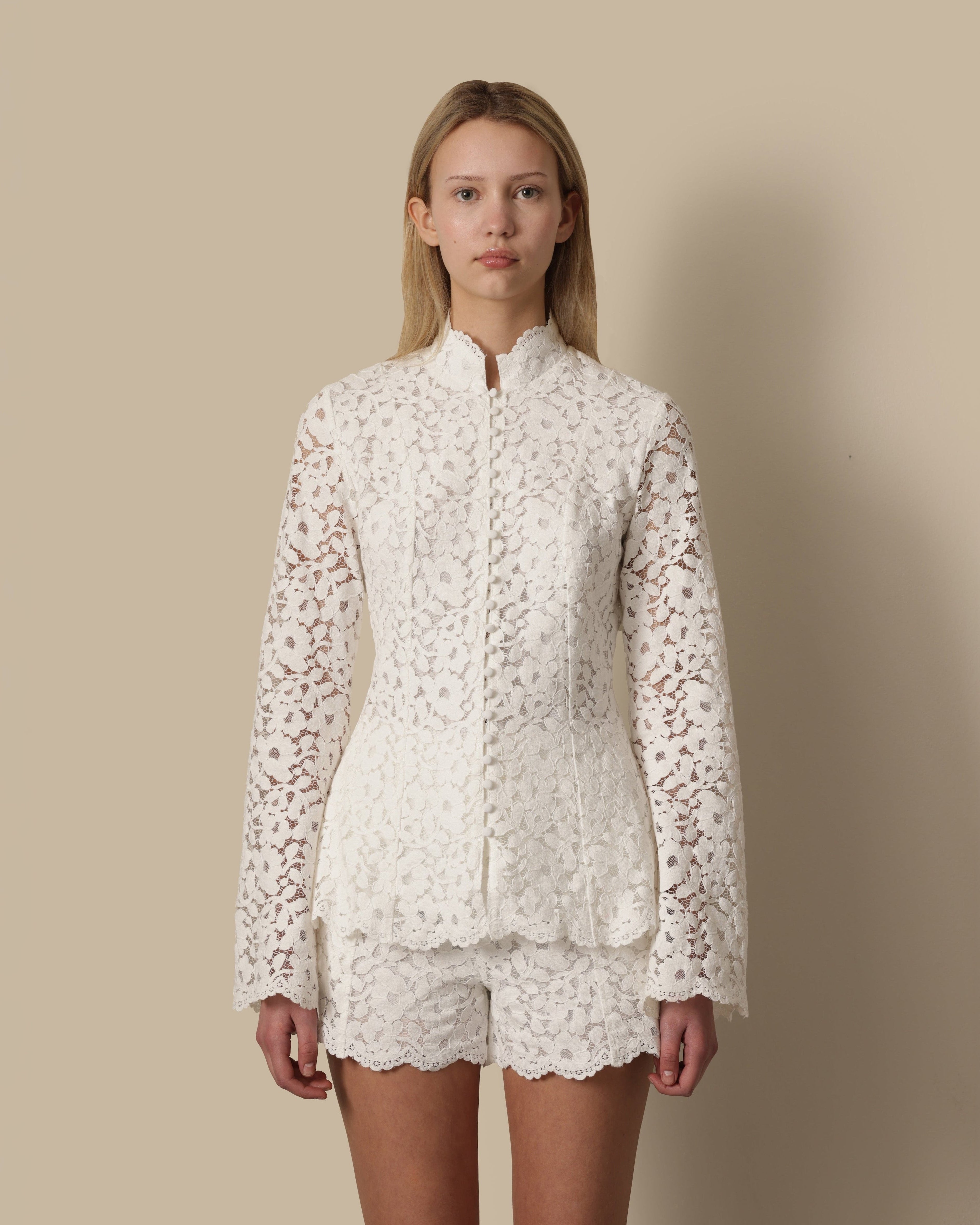 Tailored Cotton Lace Jacket