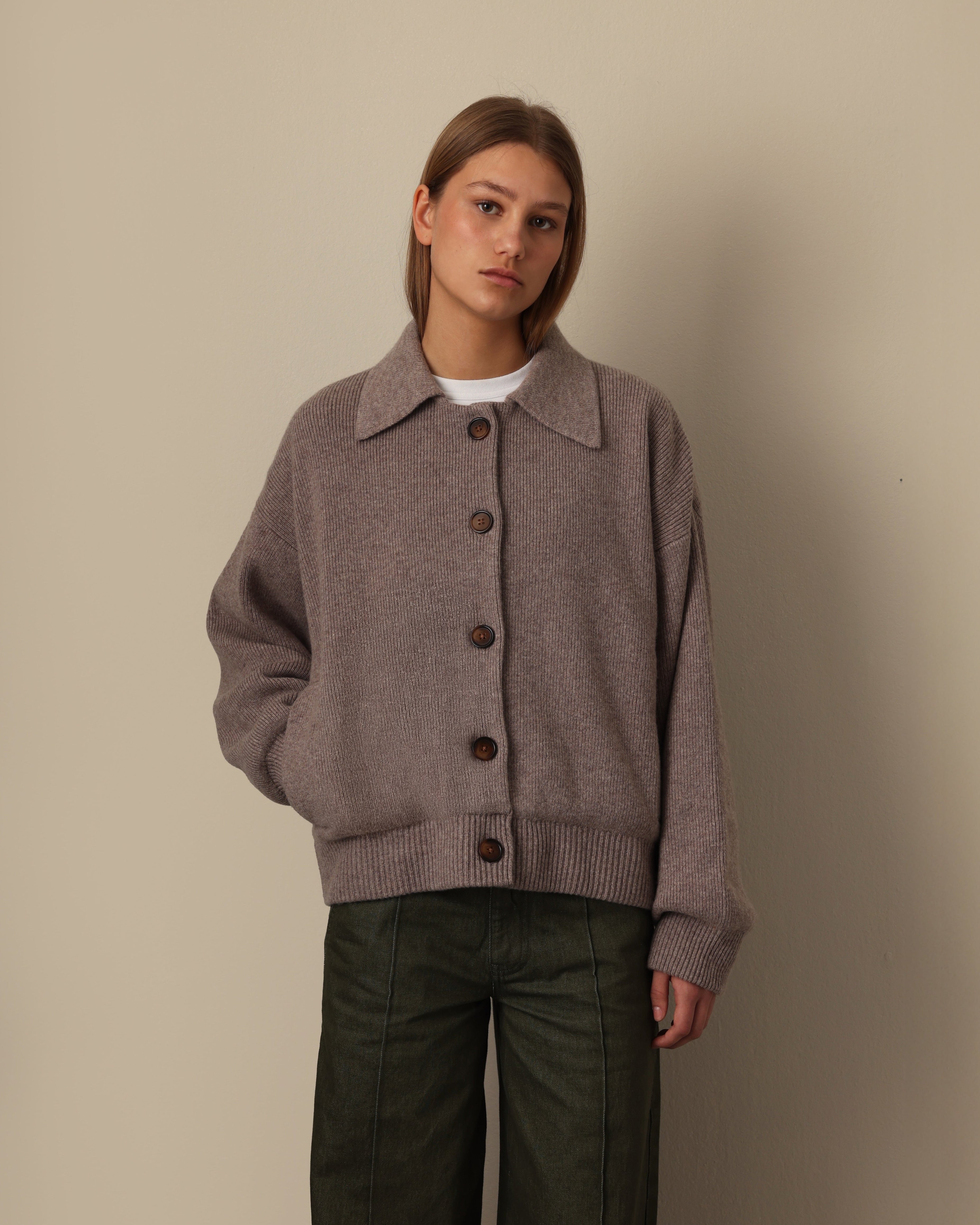 Knitted Wool Jacket Nutmeg