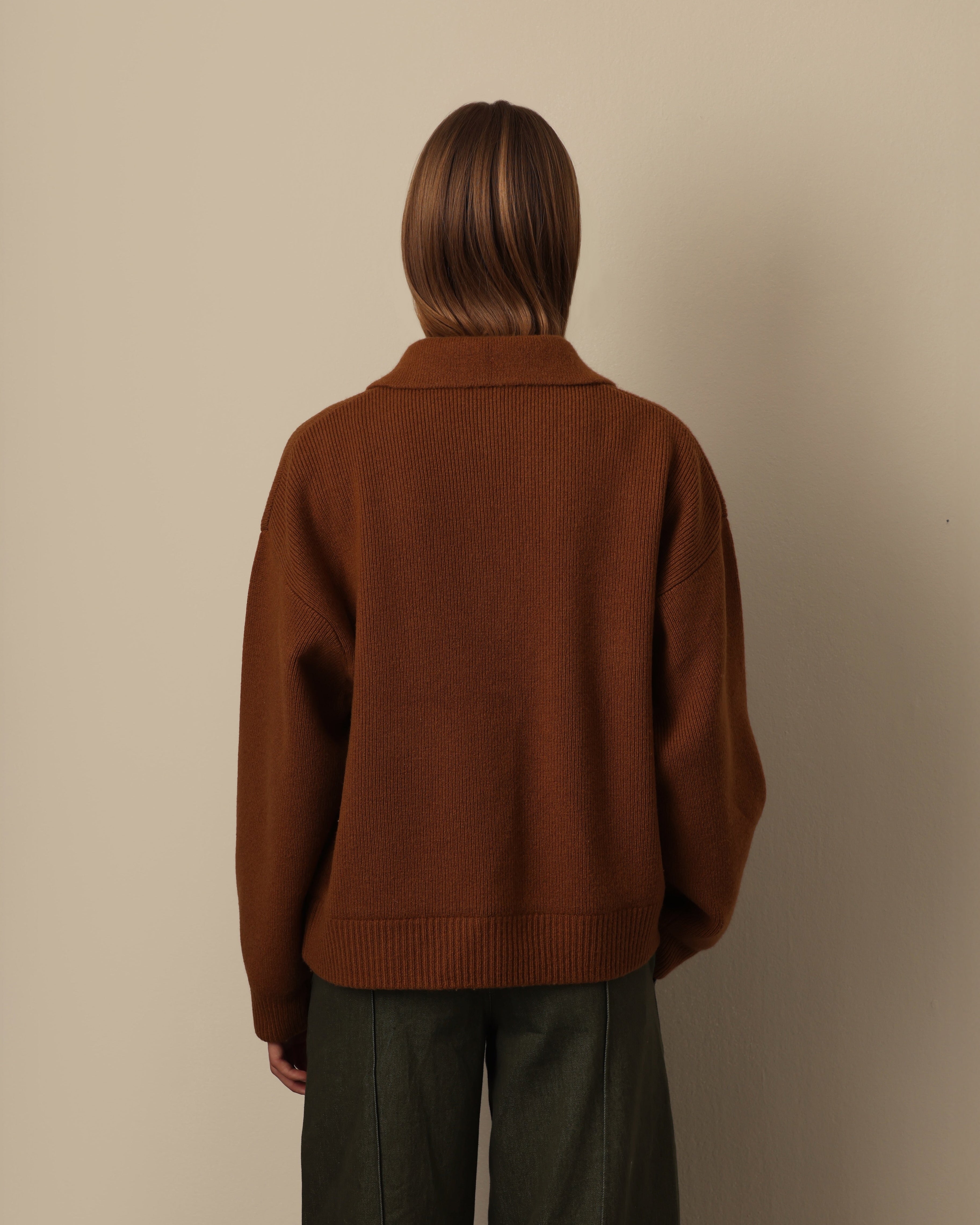 Knitted Wool Jacket Pecan