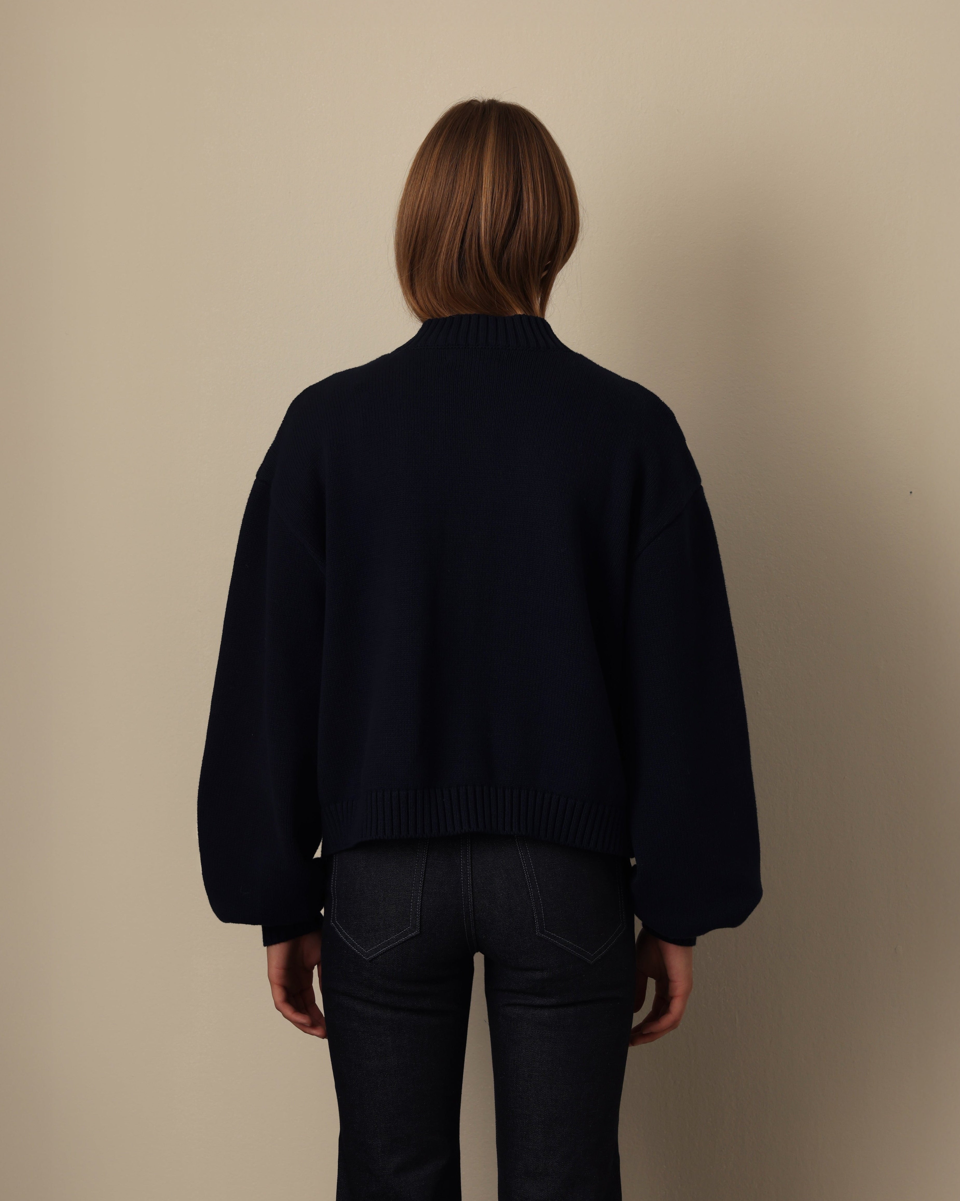 Four Pocket Cotton Cardigan Blueberry