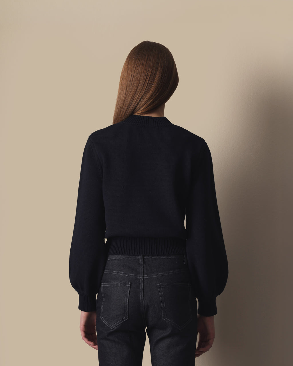 Fitted Cotton Sweater Blackberry