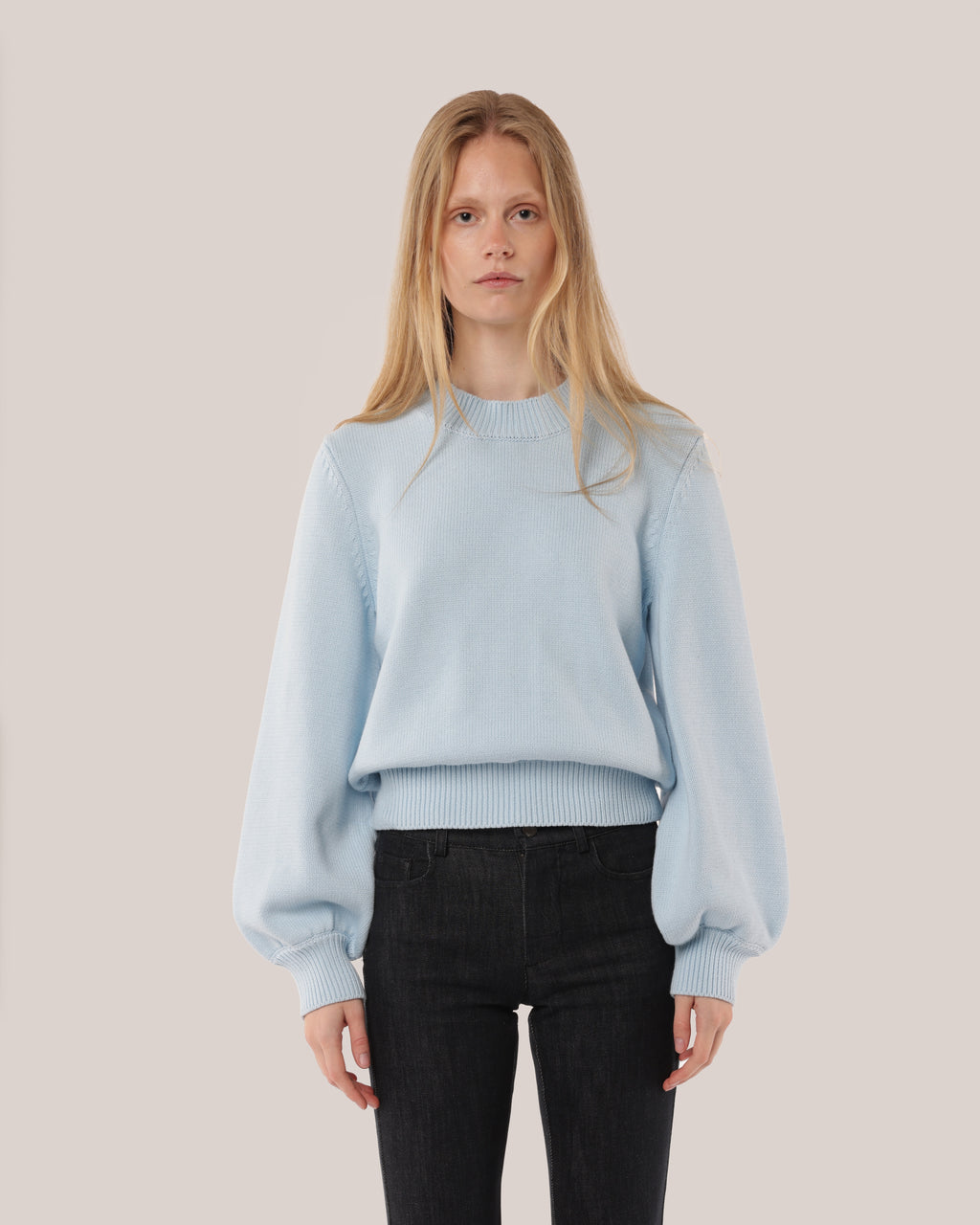 Fitted Cotton Sweater Frosting