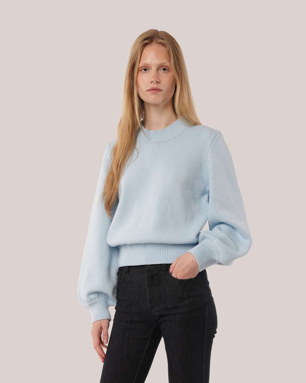 Fitted Cotton Sweater Frosting