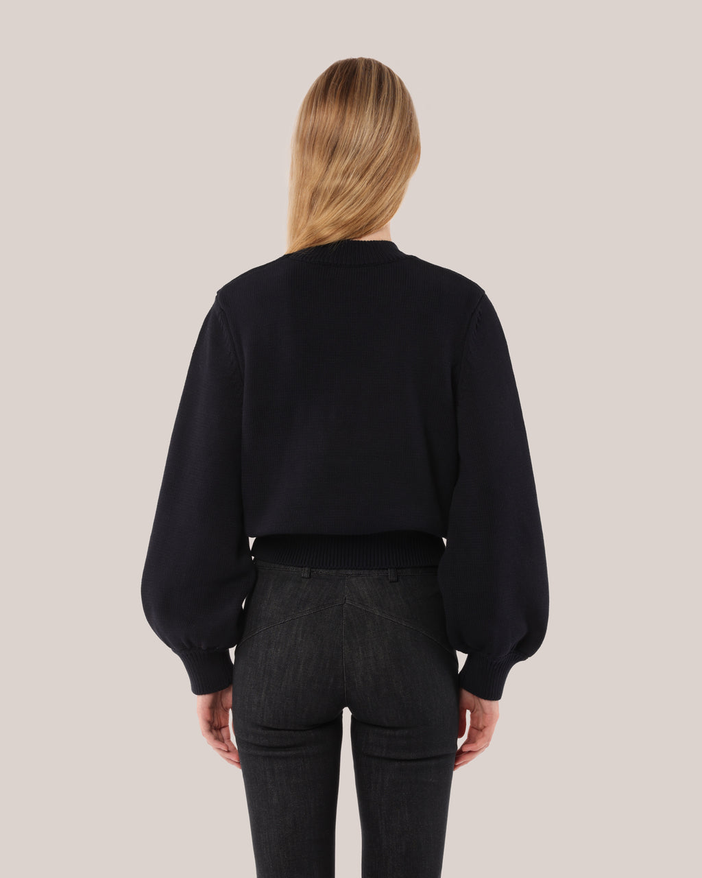 Fitted Cotton Sweater Blackberry