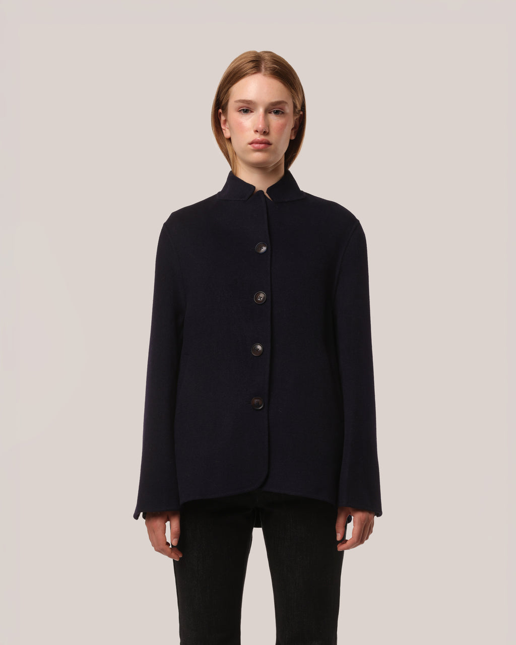 Tailored Wool Jacket Navy Blue