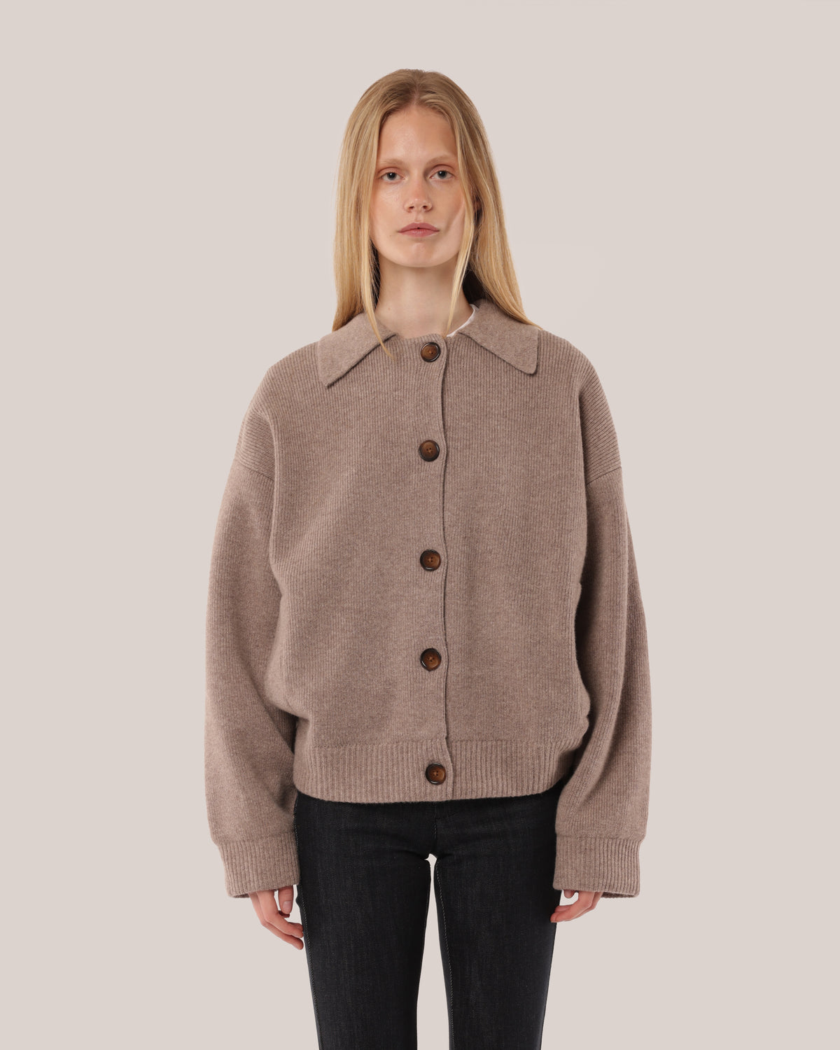 Knitted Wool Jacket Nutmeg