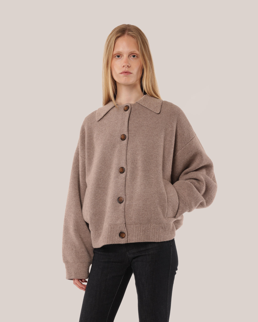 Knitted Wool Jacket Nutmeg