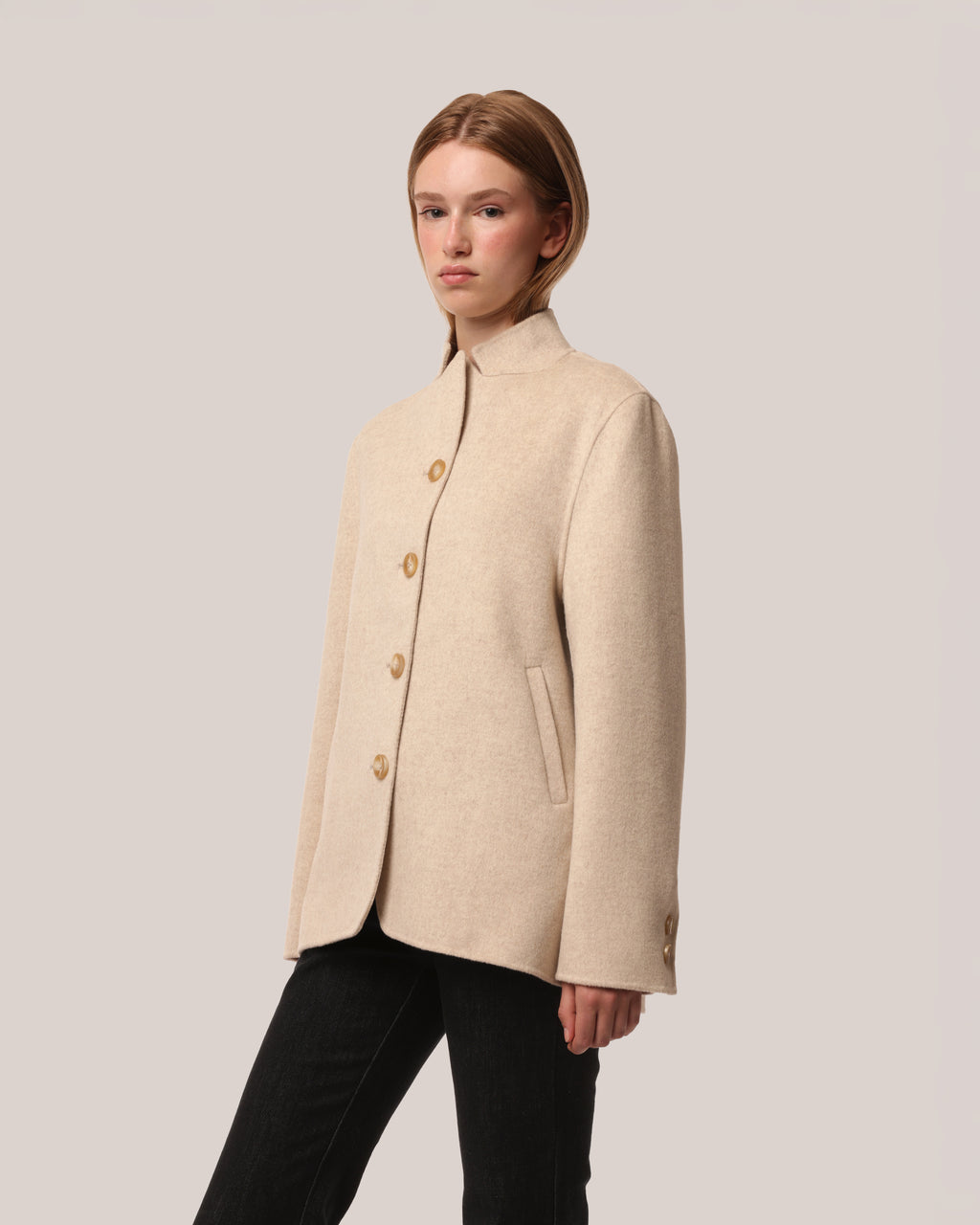 Tailored Wool Jacket Oatmeal