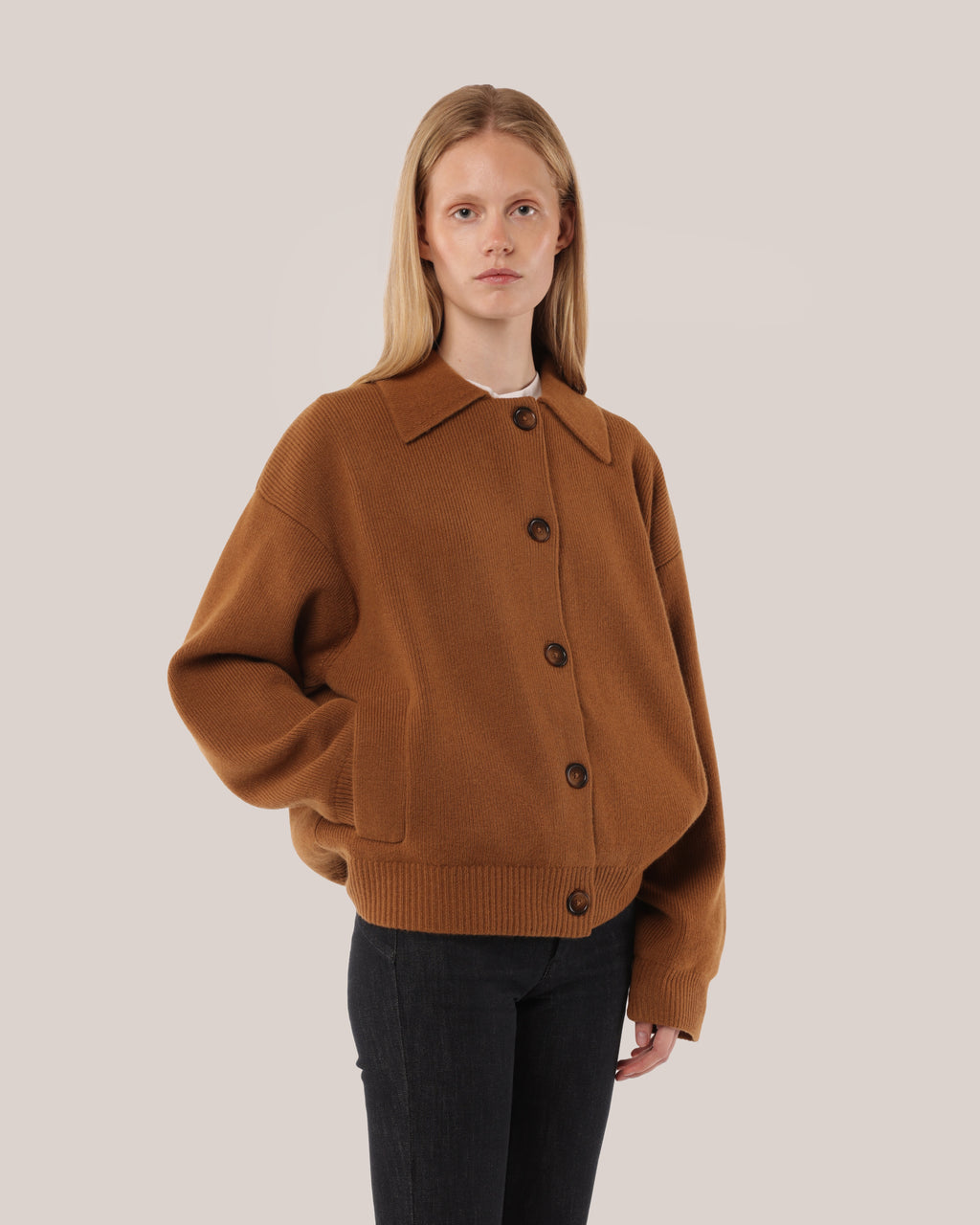 Knitted Wool Jacket Pecan