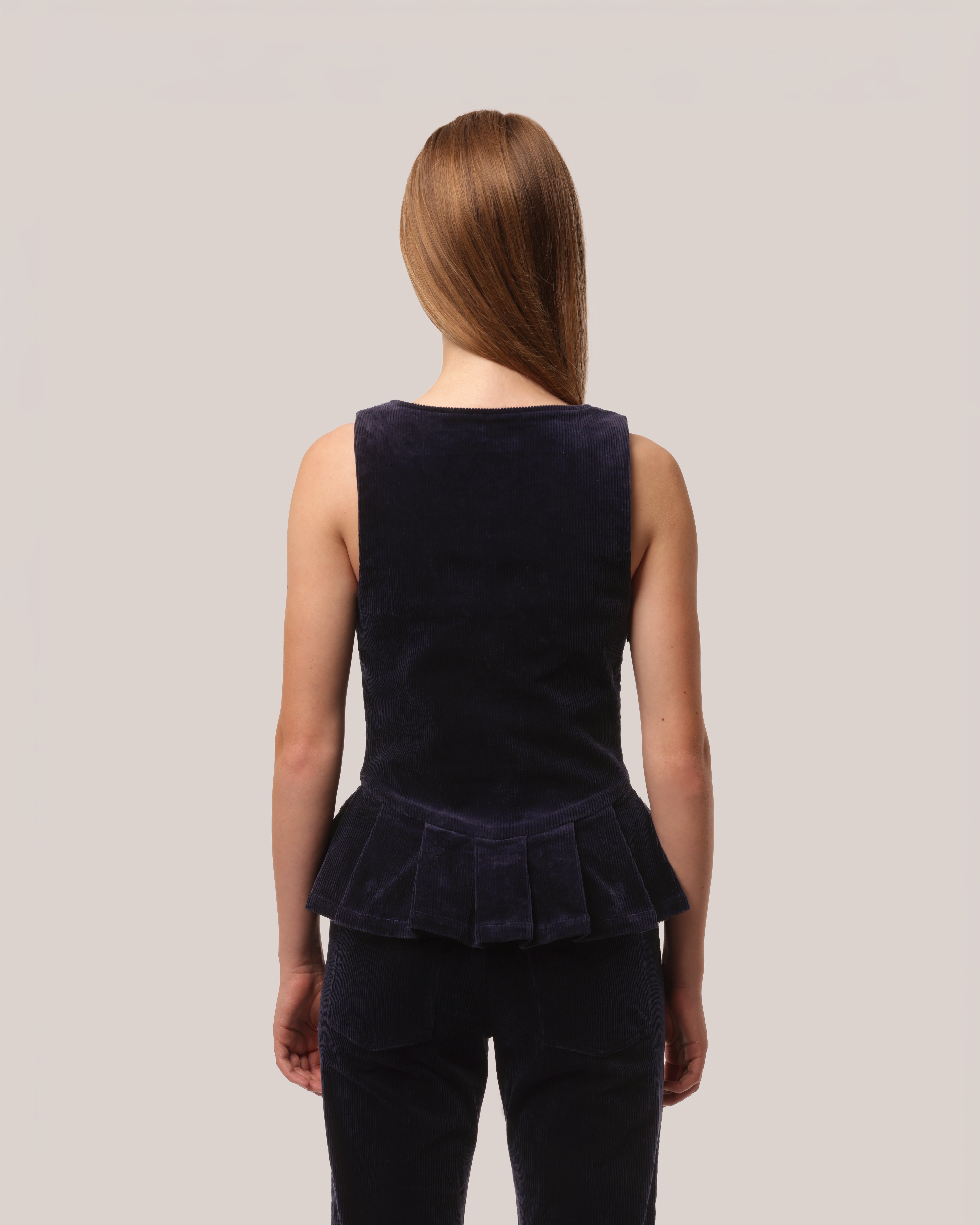 Corduroy Peplum Top